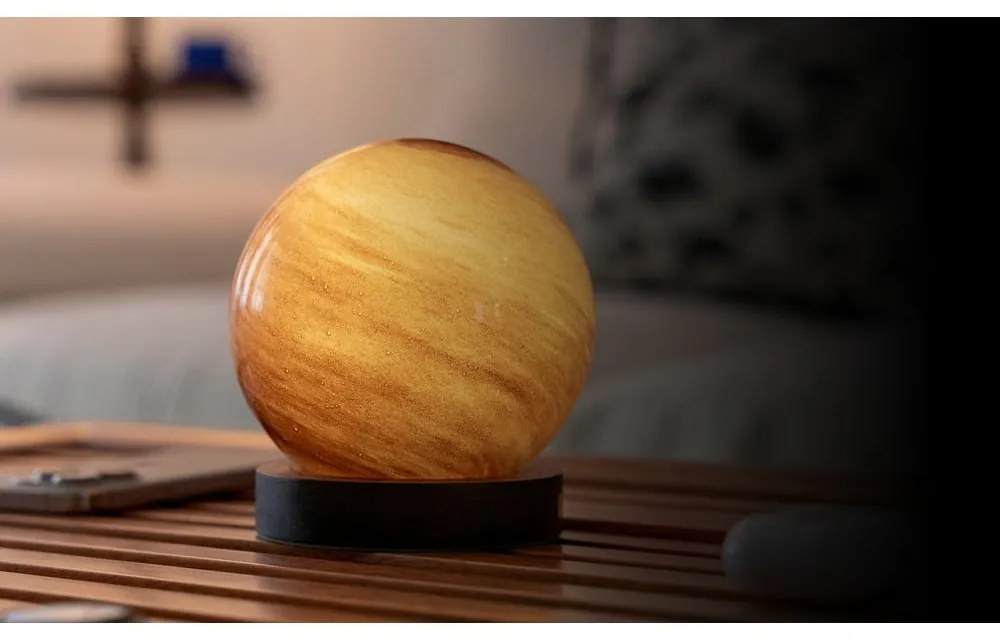 Тъмнокафява светлинна декорация с USB ø 12 cm Sand Storm – Gingko