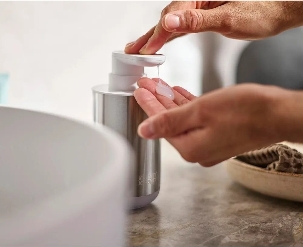 Диспенсер за сапун от неръждаема стомана в сребрист цвят 300 ml Duo Steel – Joseph Joseph