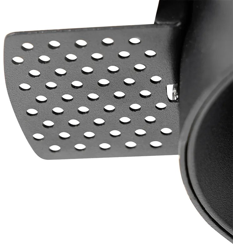 Комплект от 6 модерни вградени спота черни GU10 кръгли без рамка - Oneon