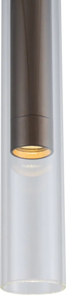 Модерен прожектор тъмен бронз с прозрачно стъкло за 1-фазна релсова система - Slimline Loyce