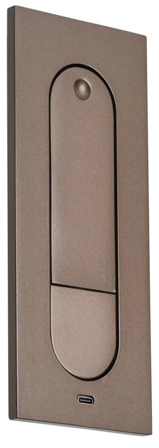 Модерна стенна лампа тъмен бронз с LED и USB-C порт - Hilton