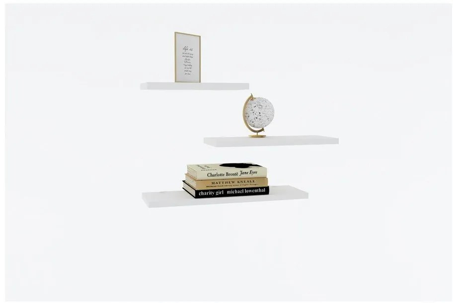 Бял рафт в комплект от 3 бр. Leila - Kalune Design