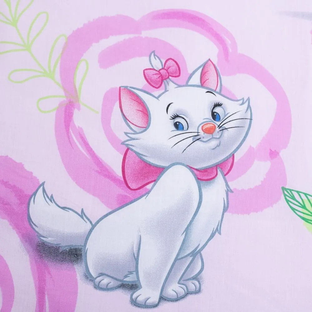 Розово единично памучно детско спално бельо 140x200 cm Marie Cat "Pink" – Jerry Fabrics