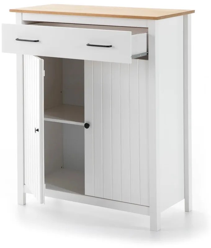 Бял висок скрин от масивен бор 90x110 cm Miranda – Marckeric