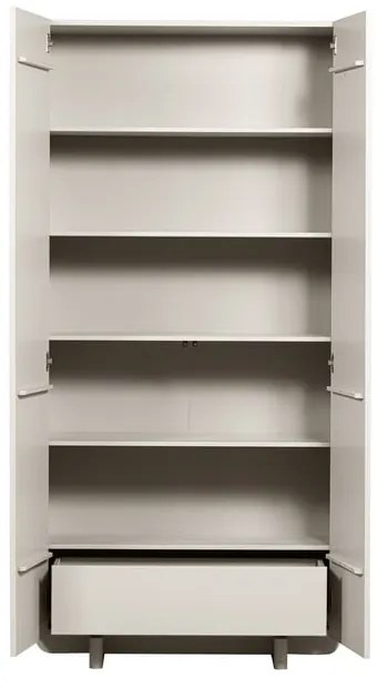 Кремав модулен шкаф от борова дървесина 101x210 cm Basu - WOOOD