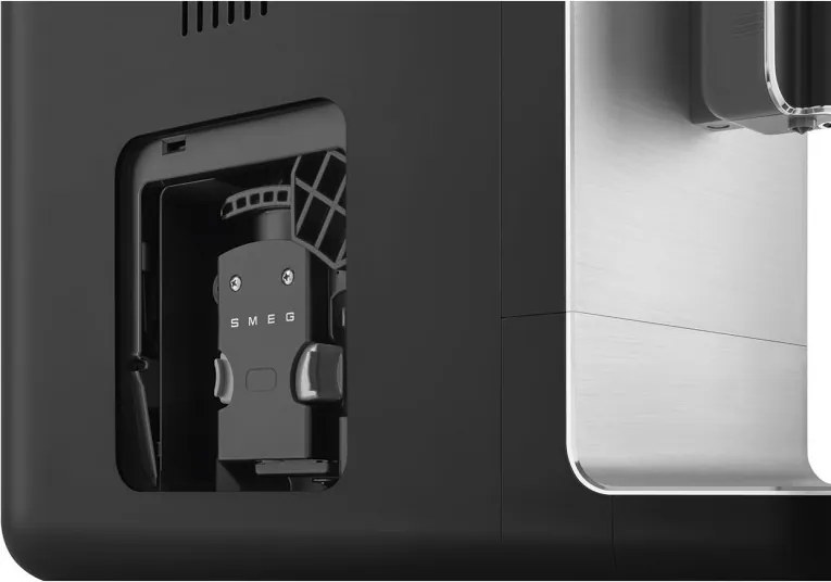 Еспресо машина SMEG Collezione BCC12BLMEU, 1350 W, 19 bar, 1.4 л, 8 функции, Вградена мелачка, Дюза за пара, Черен