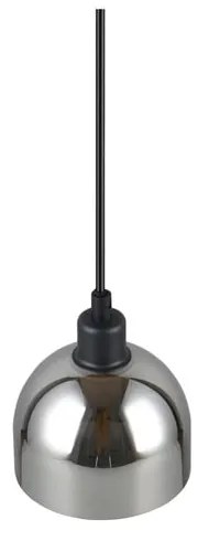 Черно-сребристо висящо осветително тяло със стъклен абажур ø 12 cm Molly – Reality