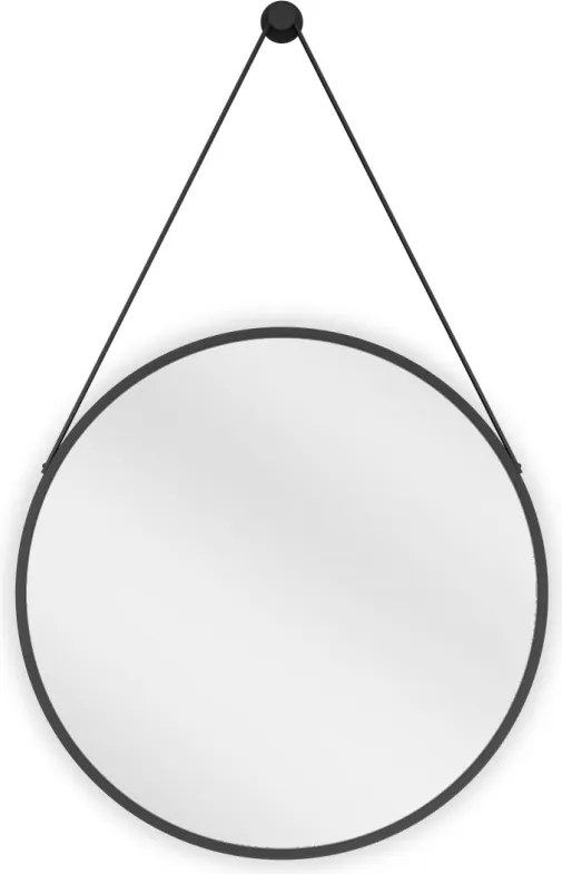 Mexen String кръгло огледало за баня 50 см, черна рамка - 9854-050-050-000-70