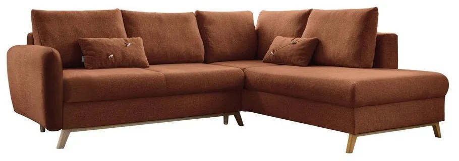 Оранжев ъглов разтегателен диван десен ъгъл Scandic Lagom - Miuform