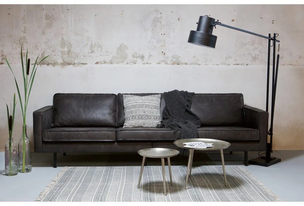 Черен диван от изкуствена кожа 277 cm Rodeo – WOOOD