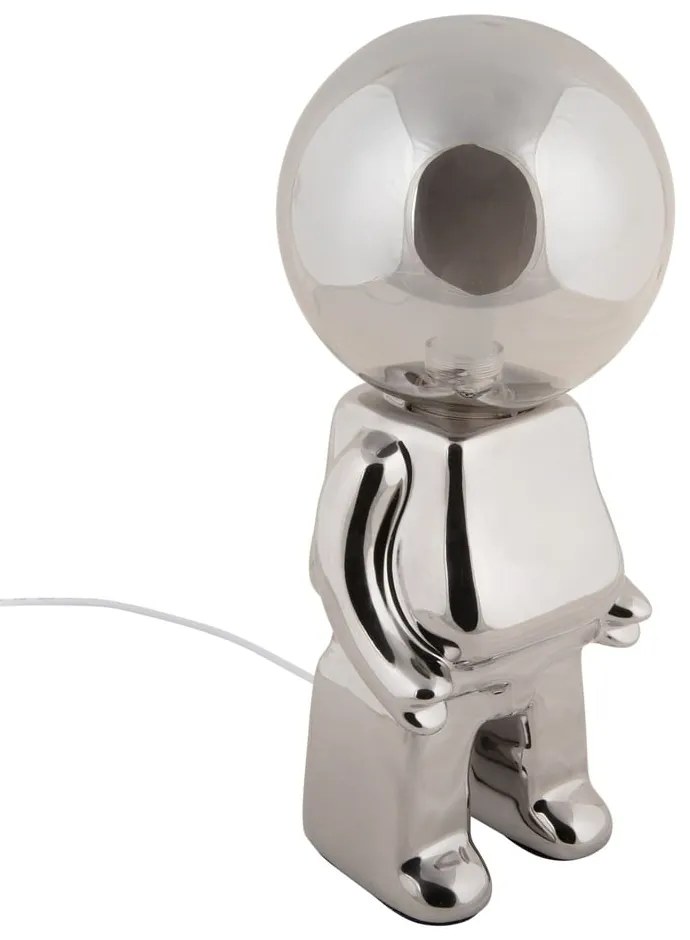 LED затъмняваща се настолна лампа в сребристо със стъклен абажур (височина 27 cm) Ross – Leitmotiv