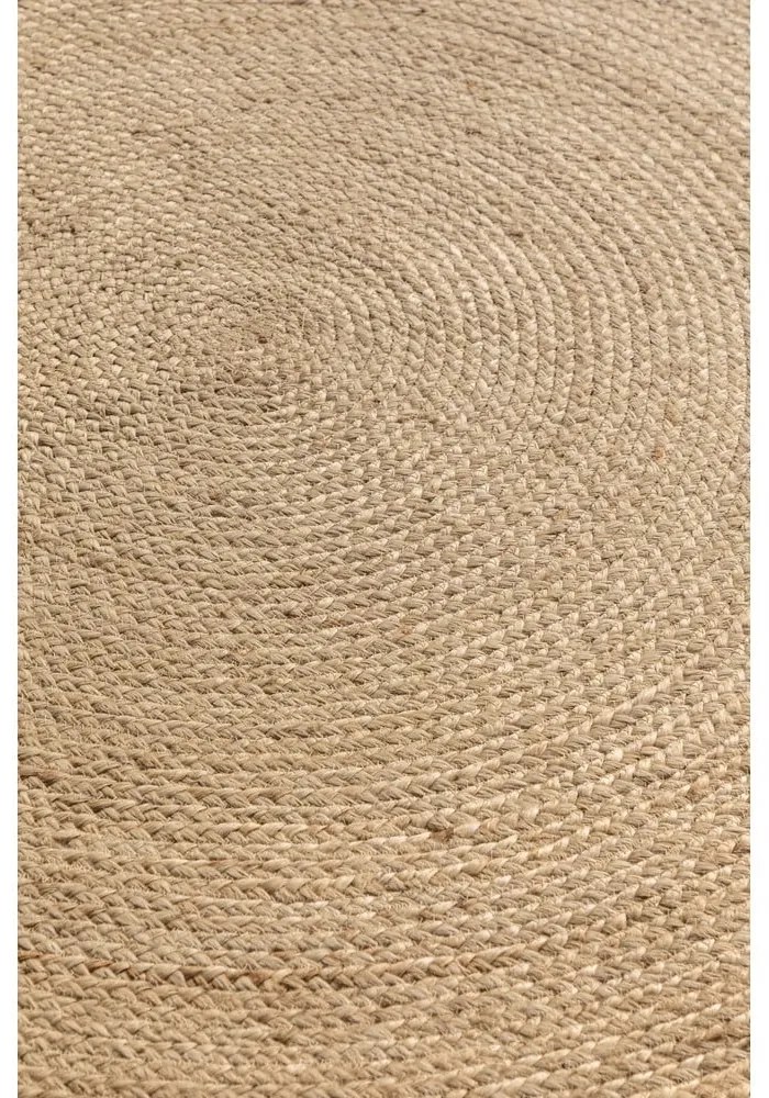 Двустранен ютен кръгъл килим в цвят слонова кост ø 140 cm Braided Ivory – Hanse Home