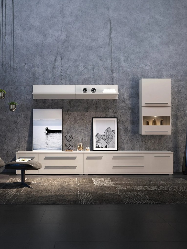 TV шкаф Realm 2D2S-дължина: 150 cm-бежов
