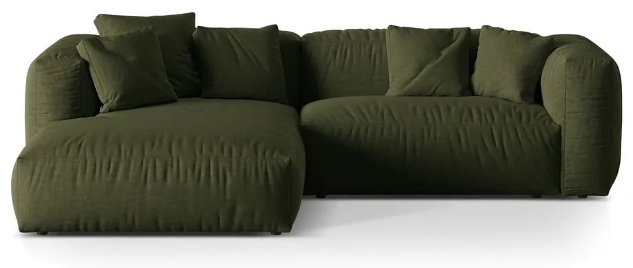 Зелен модулен ъглов диван (ляв ъгъл) Martina – Micadoni Home