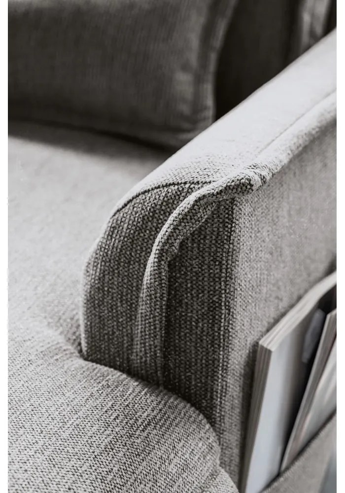 Сив разтегателен ъглов диван (ляв ъгъл/"U" форма) Charming Charlie – Miuform