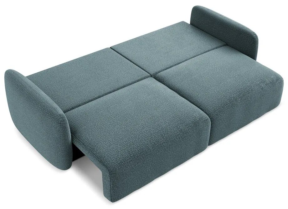 Тюркоазен разтегателен диван с място за съхранение 238 cm Kalena – Makamii