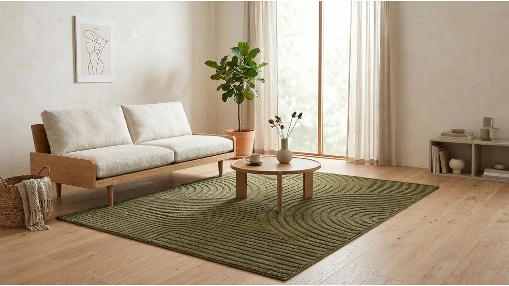Тъмнозелен килим 120x170 cm Whirl – ESTE