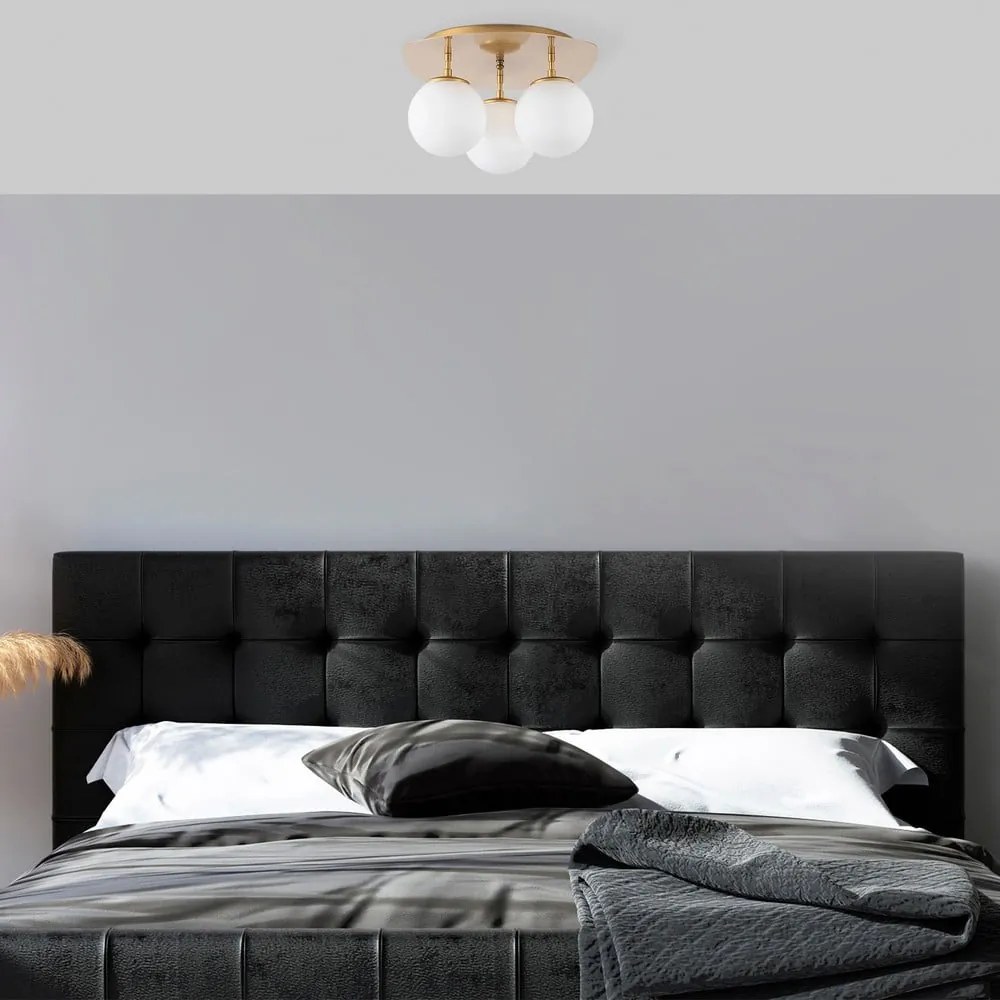 Осветително тяло за таван в златисто със стъклен абажур 37x44 cm Well – Opviq lights