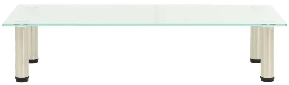 322765 vidaXL ТВ поставка, прозрачна, 80x35x17 см, закалено стъкло