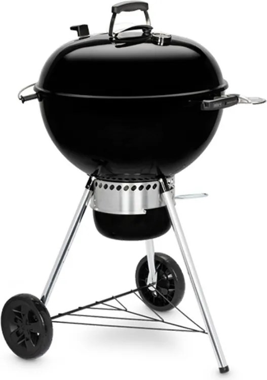 Барбекю на дървени въглища Weber Master Touch WB 14701004, 57 cm, Емайлирана стомана, Регулатор за въздух, 2 Гумени колела, Вграден термометър, Черен