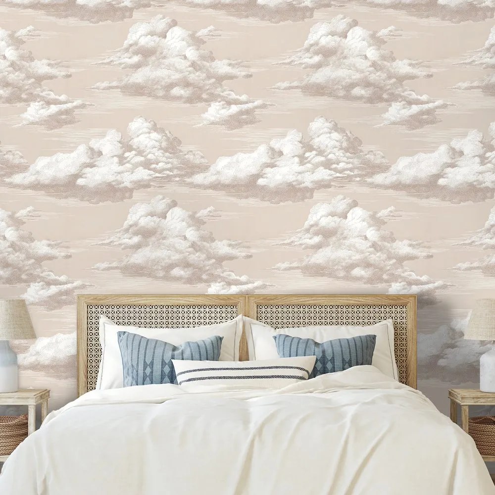 Тапет – Бежови винтидж облаци