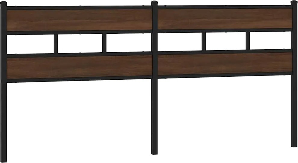 4017189 vidaXL Резервна табла за легло, кафяв дъб, 200 см, стомана и инженерно дърво