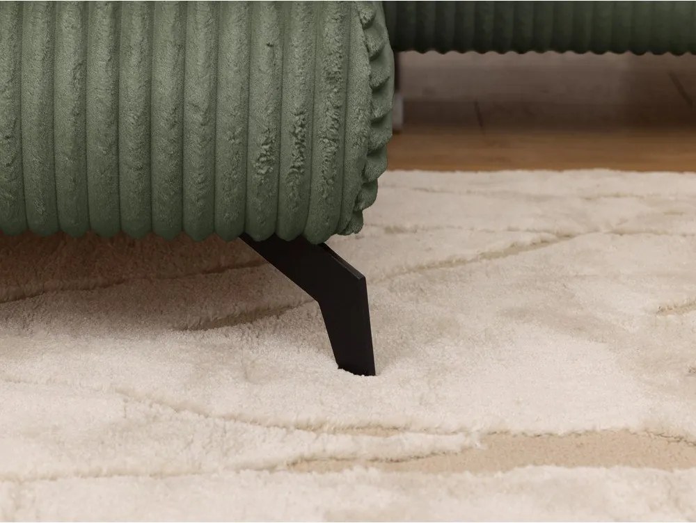 Зелен ъглов диван от рипсено кадифе (ляв ъгъл L форма) Marbeya – Ropez