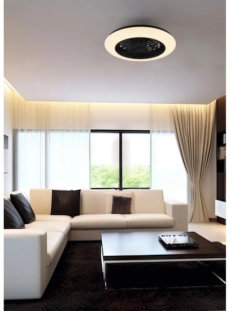 Матово черно LED осветително тяло за таван Stralsund – Reality