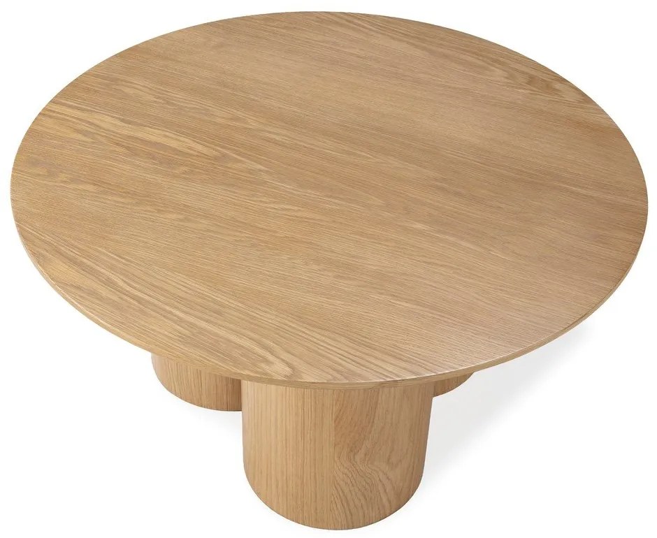 Кръгла масичка за кафе от декор от дъб в естествен цвят ø 80 cm Lua – MOME