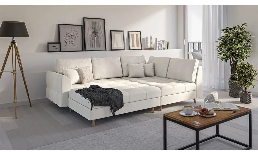 Кремава табуретка за крака Ariella - Ropez