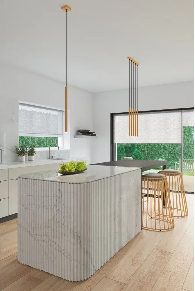 Метално висящо осветително тяло в златист цвят Fideus – Sollux