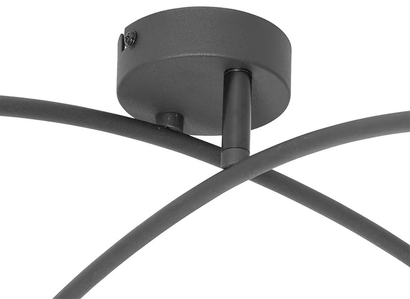 Дизайнерска таванна лампа черна със злато 4-светлина - Noud