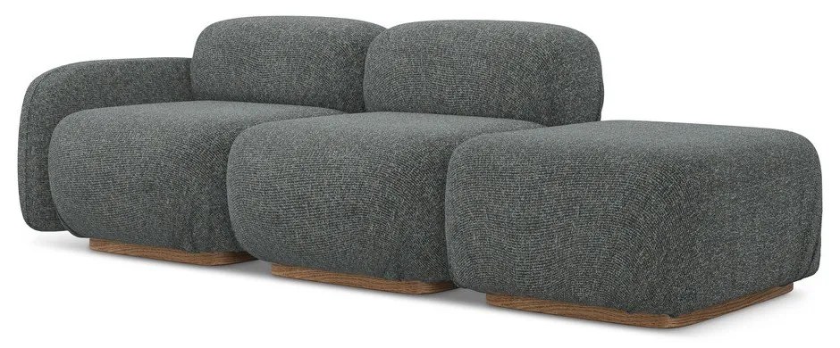 Сив модулна лежанка (ляв ъгъл) Ailani – Makamii