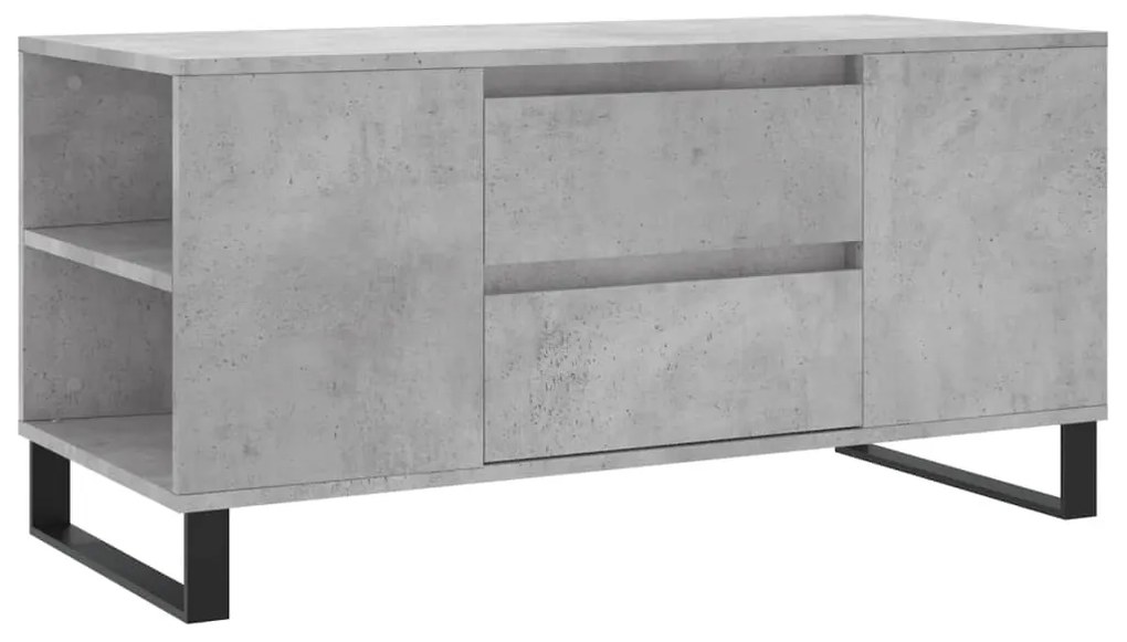 831008 vidaXL Кафе маса, бетонно сиви, 102x44,5x50 см, инженерно дърво