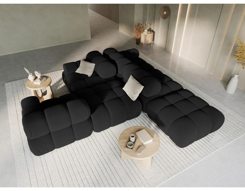 Диван от черно кадифе 282 cm Bellis - Micadoni Home