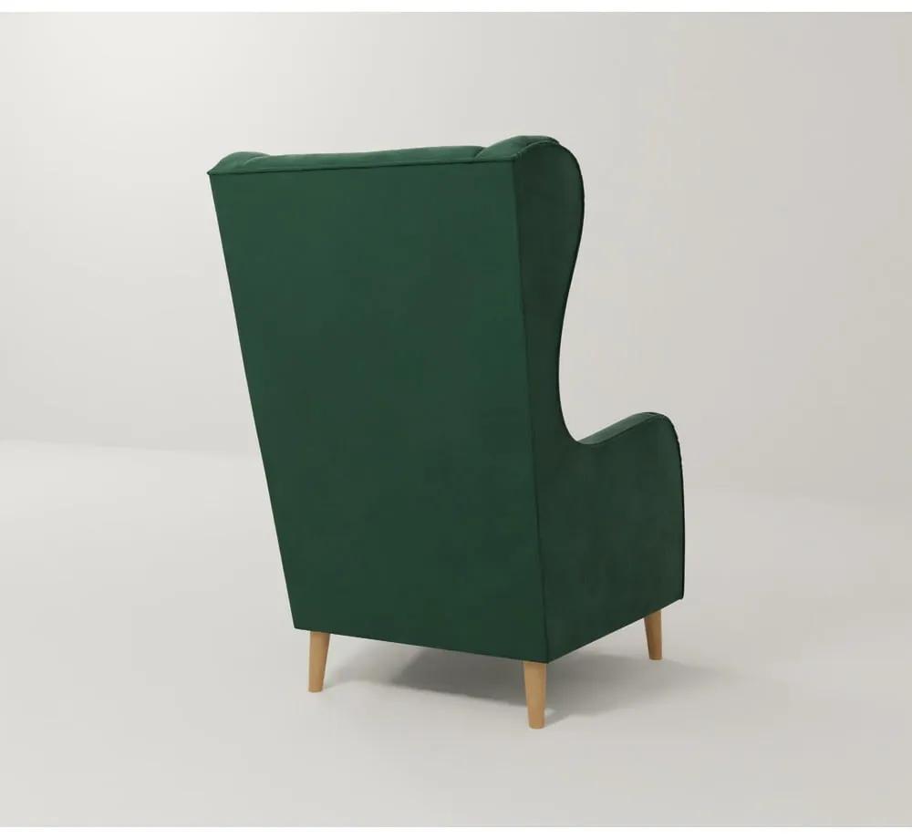 Тъмнозелено кадифено кресло Carole - Ropez