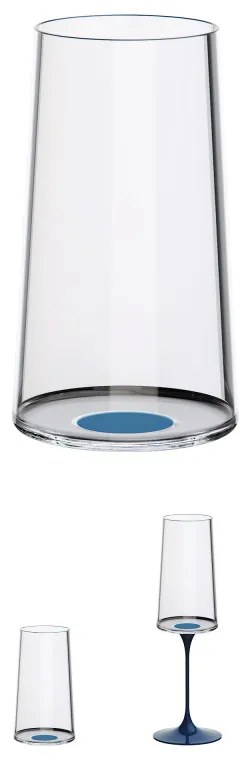 Комплект 2 бр кристални чаши за шампанско Trebonn SplitGass 2025132, 320 мл, Ø7.8x12.5 см, Модулна система, Син
