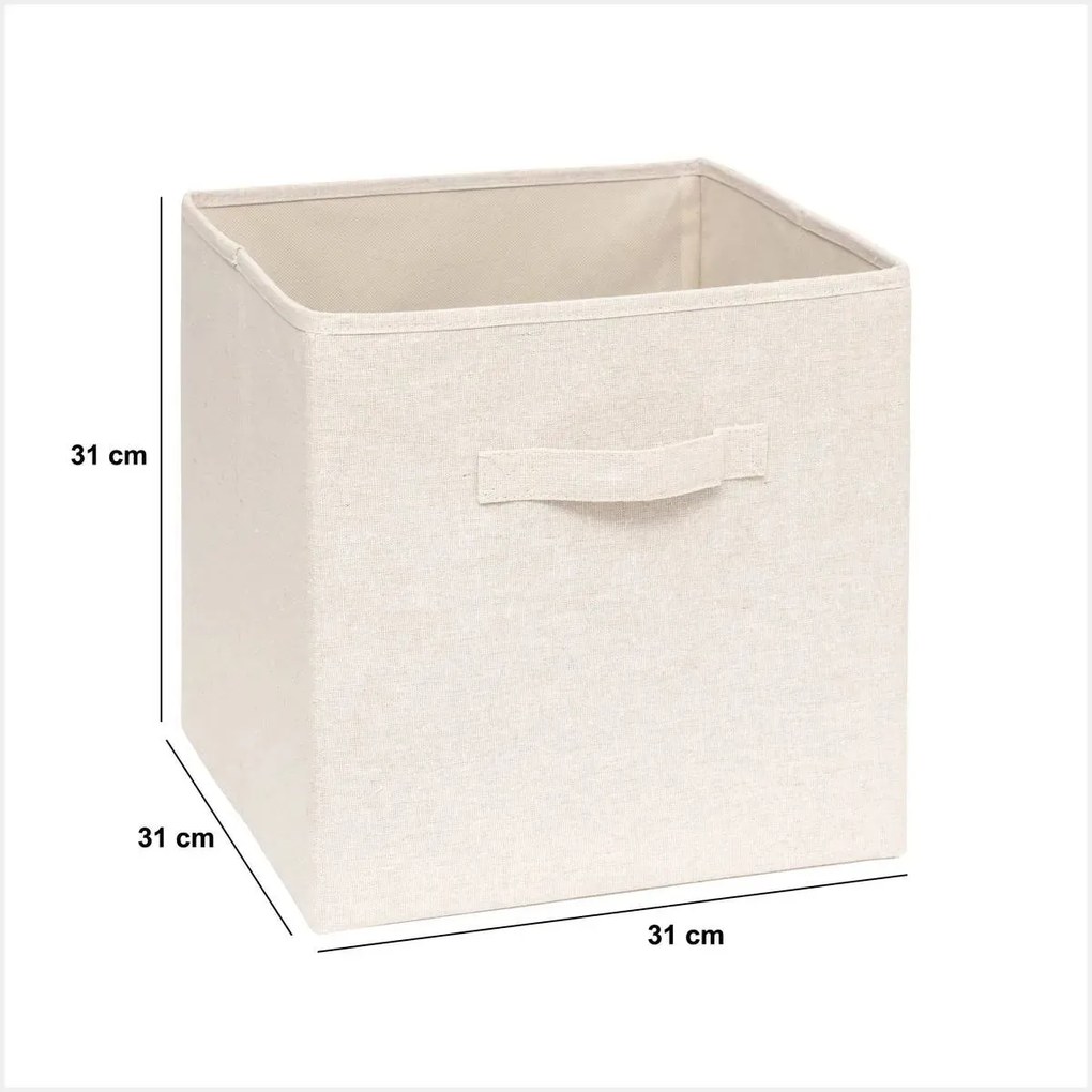 Кутия за съхранение 5five Mix & Modul Tidy Box, Полиестер, Бежова, 31x31 cm