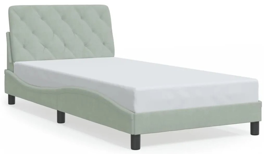3207905 vidaXL Рамка за легло без матрак, светлосива, 100x200 см, кадифе