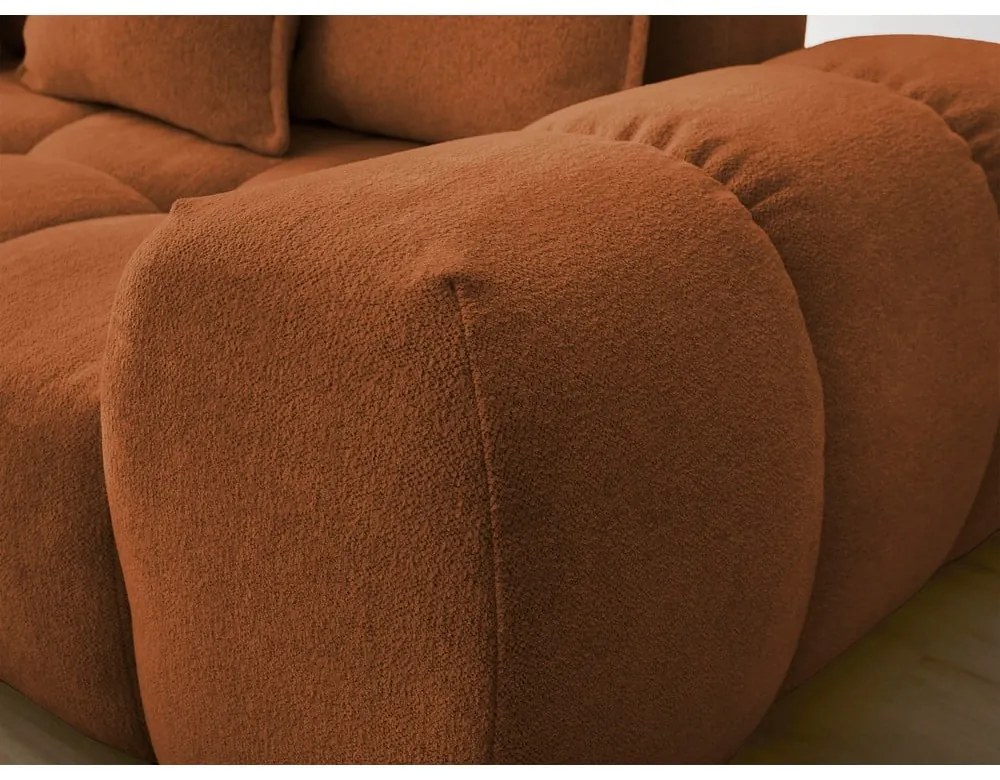 Теракотен шенилов сгъваем/с място за съхранение ъглов диван (ляв ъгъл/L форма) Everest – Bobochic Paris