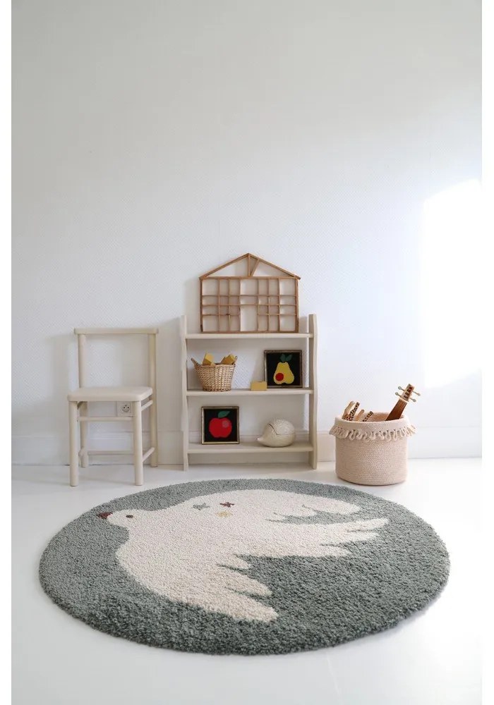 Светлозелен детски килим ø120 cm Bohemian Bird Aqua – Nattiot