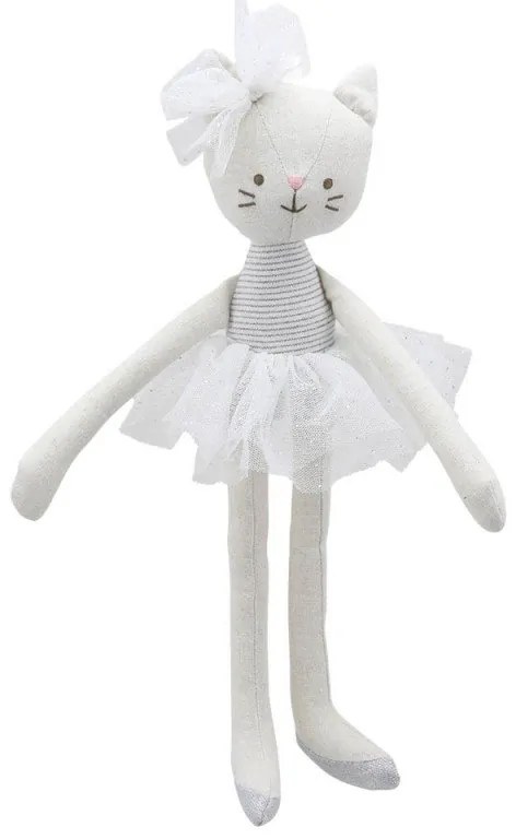 The Puppet Company - Парцалена кукла Котка с пачка в бяло, серия Танцьорите на Wilberry, 35см.