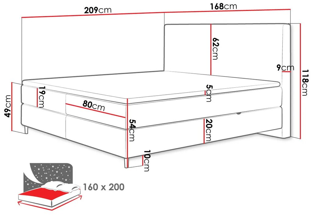 Тапицирано легло Laro-Roz-180 x 200