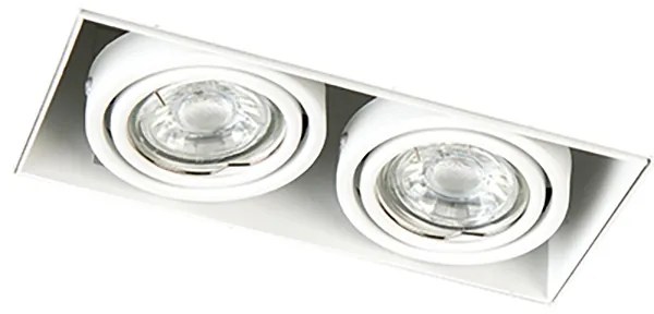 Комплект от 6 вградени прожектори бели GU10 наклоняеми без рамка 2-светлина - Oneon