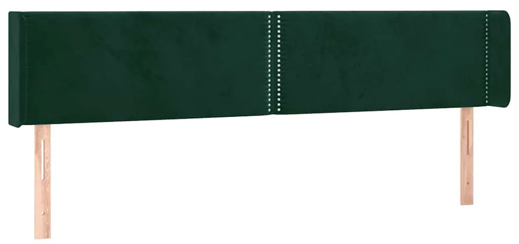 3118691 vidaXL Горна табла за легло, тъмнозелена, 183x16x78/88 см, кадифе