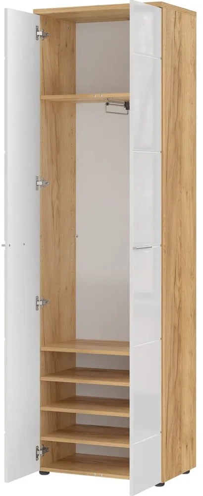 Дъбов гардероб в бял\естествен цвят 60x198 cm Aledo - Germania