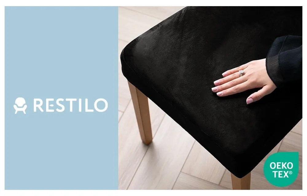 Черно ластично покривало за стол 48 cm Sento – Restilo