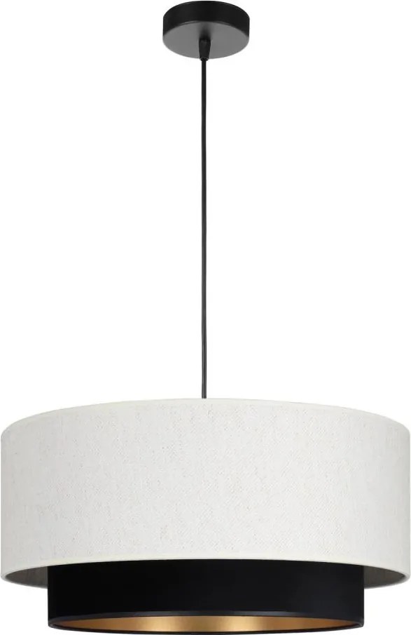 Полилей на кабел NATIA 1xE27/60W/230V Ø 45 cm бял/черен