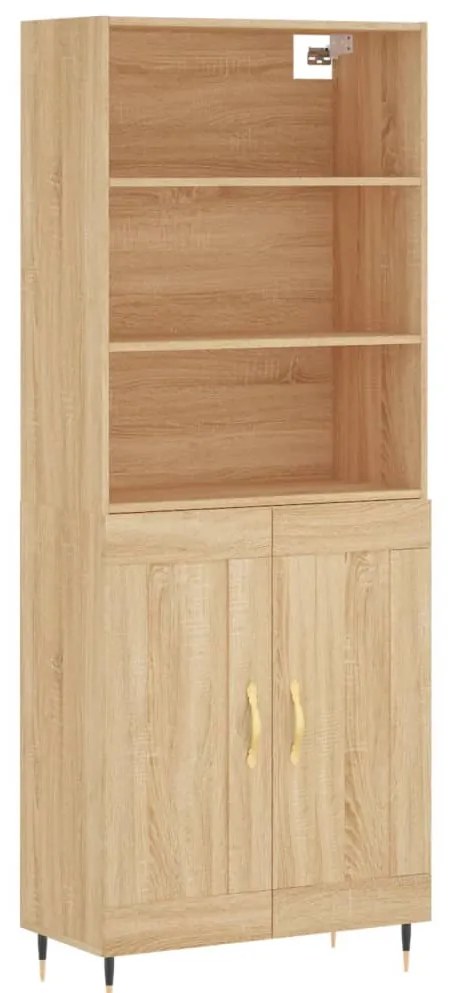 3189936 vidaXL Висок шкаф, дъб сонома, 69,5x34x180 см, инженерно дърво
