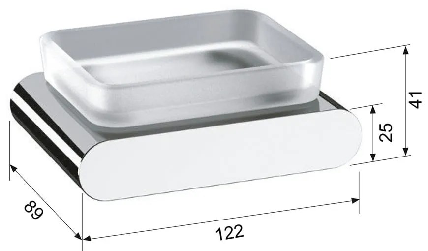 Бяла стенна стъклена сапунерка Flori – Sapho